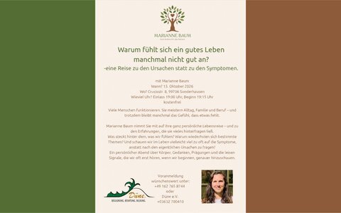 Vortrag "Warum fühlt sich ein gutes Leben manchmal nicht gut an?"