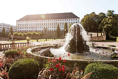 Innenstadt von Gotha im Frühling